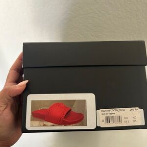 Versace Red Sandals Minimalist Slide Design